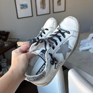 Golden Goose White Sneakers with Silver Star